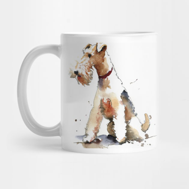 Wire Fox Terrier Watercolor - Dog Lover Gifts by Edd Paint Something